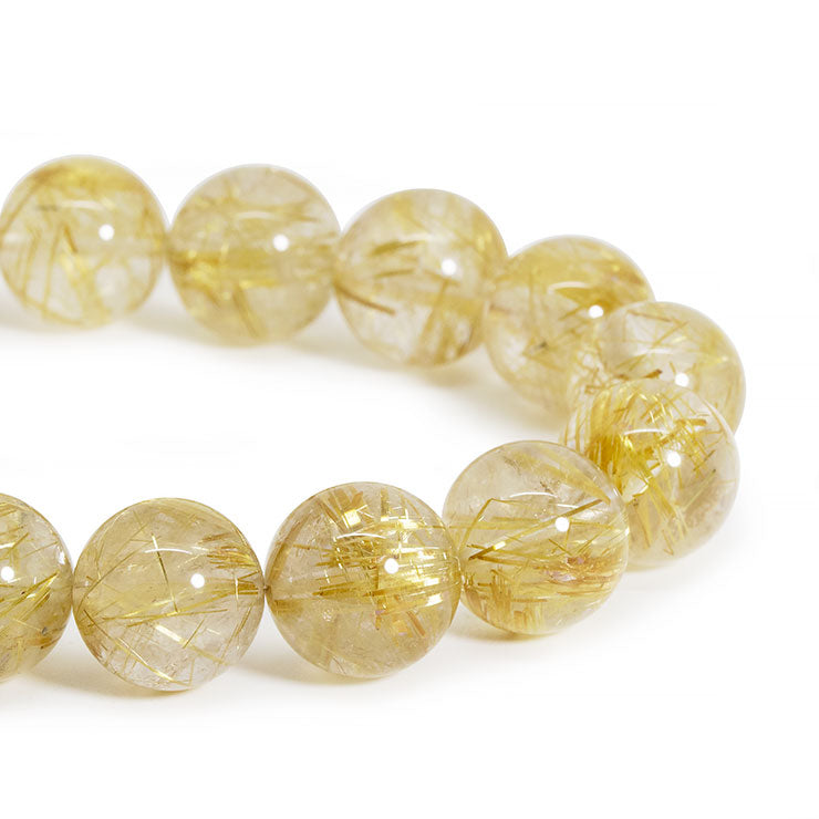 【一点もの】タイチンルチルクォーツ 12mm シンプルブレスレット