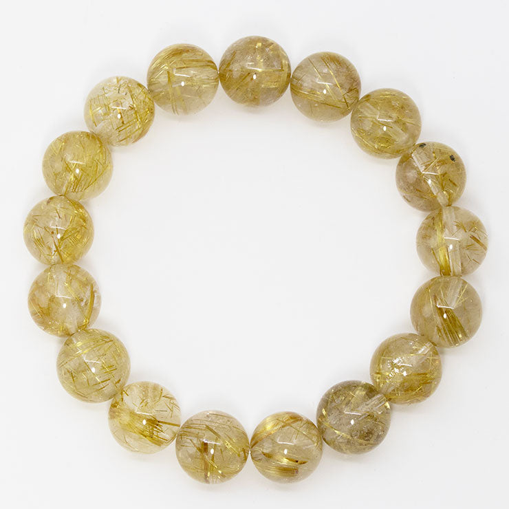 一点もの】タイチンルチルクォーツ 12mm シンプルブレスレット