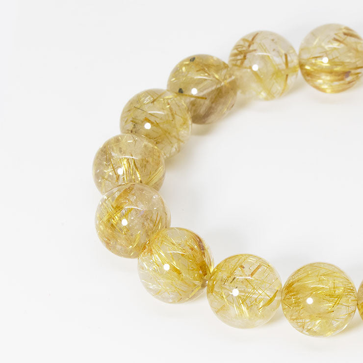 【一点もの】タイチンルチルクォーツ 12mm シンプルブレスレット