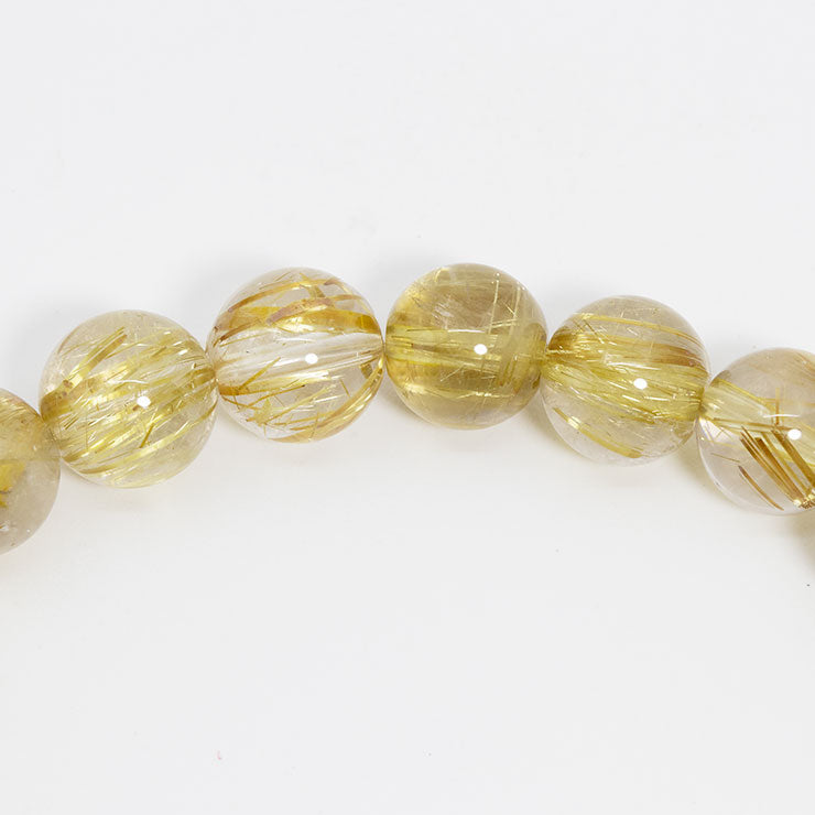 【一点もの】タイチンルチルクォーツ 8mm シンプルブレスレット【鑑別書付き】