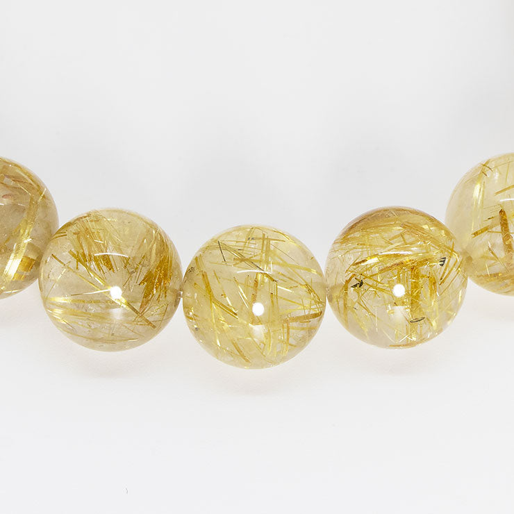 一点もの】タイチンルチルクォーツ 12mm シンプルブレスレット 