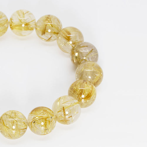 【一点もの】タイチンルチルクォーツ 12mm シンプルブレスレット