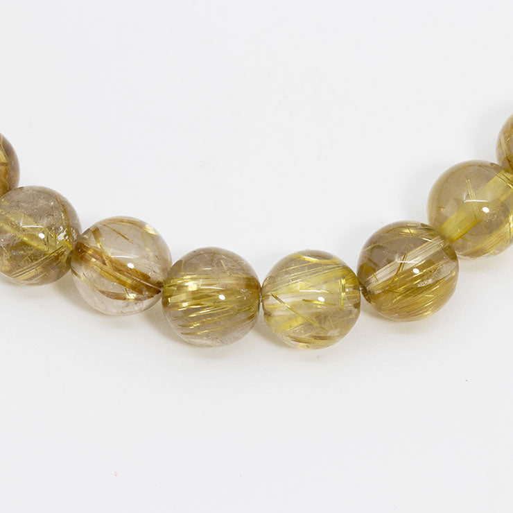 【一点もの】タイチンルチルクォーツ 8mm シンプルブレスレット【鑑別書付き】