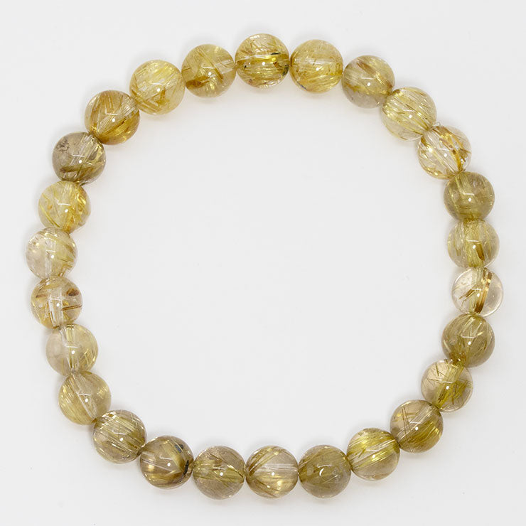 【一点もの】タイチンルチルクォーツ 8mm シンプルブレスレット【鑑別書付き】